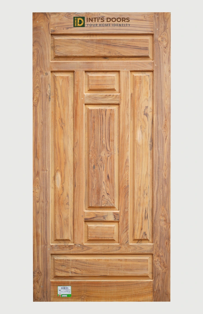 Bastar Teak Single Door with Classic Vertical Panel Design