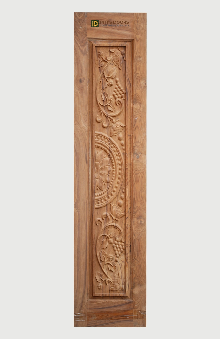 Bastar Teak Wood Carved Door – Floral & Mandala Panel Design