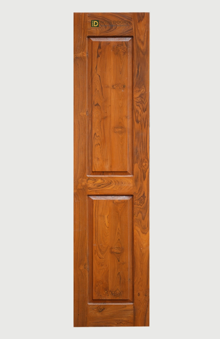 Solid Teak Wood Plain Panel Door with Natural Polish